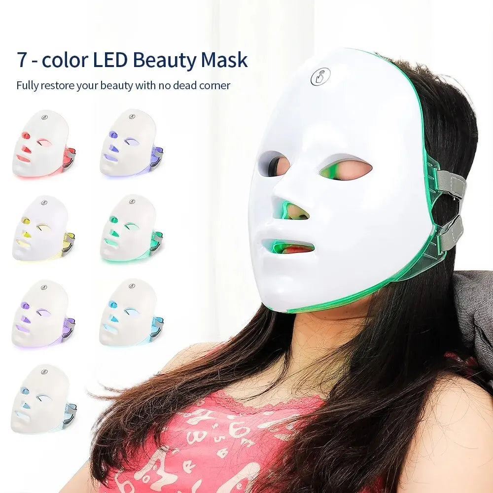 Máscara LED Facial 7 Colores – Red Light Therapy Anti-Edad | Zenora Glow