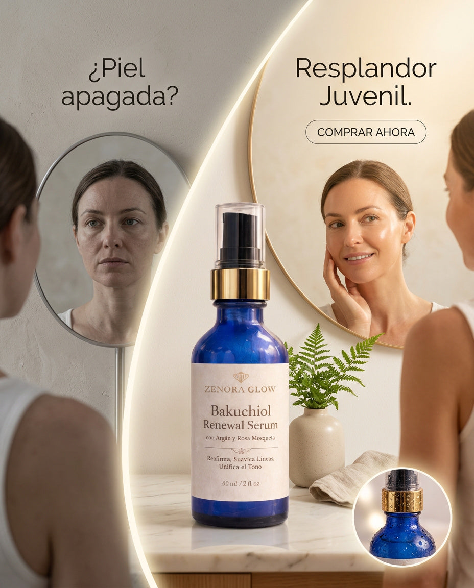 Zenora Glow Bakuchiol Renewal Serum – Alternativa Natural al Retinol | Anti-Edad, Firmeza y Anti-Aging Facial Serum